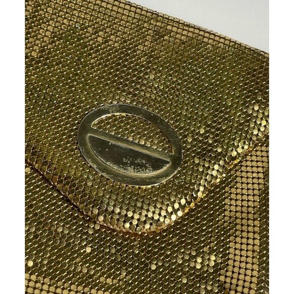 Vintage Whitting & Davis Shiny Gold Mesh Evening Bag Made In USA Chain Shoulder - Picture 7 of 7